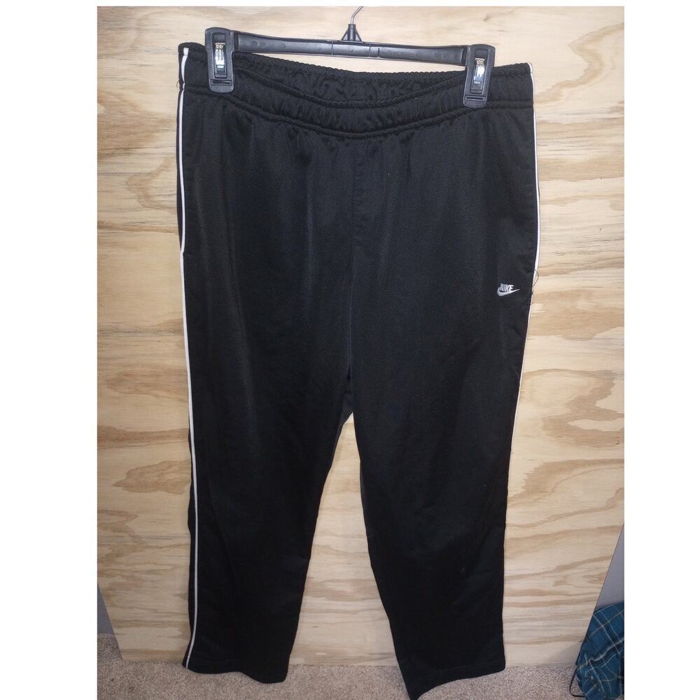 Men's Y2K Vintage Black Nike Sweatpants Large Zip up‎ Side